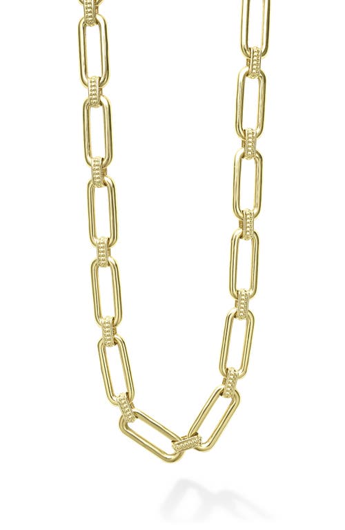 LAGOS Signature Caviar Smooth Link Toggle Necklace in Gold at Nordstrom, Size 18