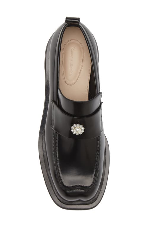 Shop Simone Rocha Heart Toe Platform Loafer In Black/pearl