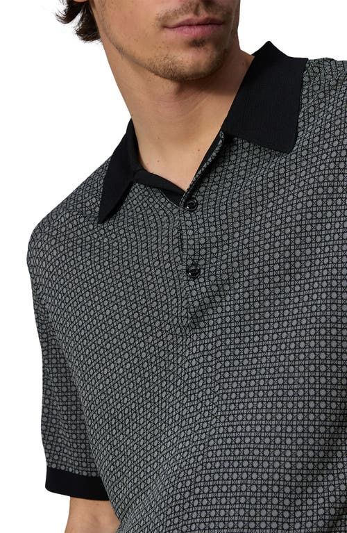 Shop Rag & Bone Tyson Print Polo In Black Kane