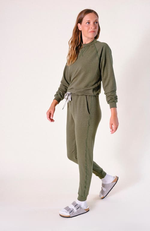 Shop Poplinen Plus Agnes Organic Cotton + Tencel Jogger Pant In Moss