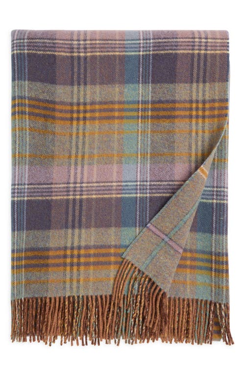 Johnstons of Elgin Plaid Wool Throw Blanket in Lovat 