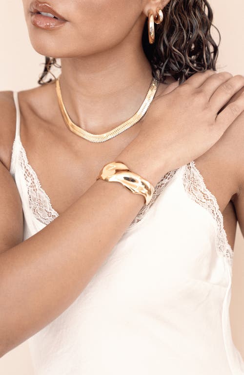 Ettika Wavy Metal Cuff Bracelet In Gold