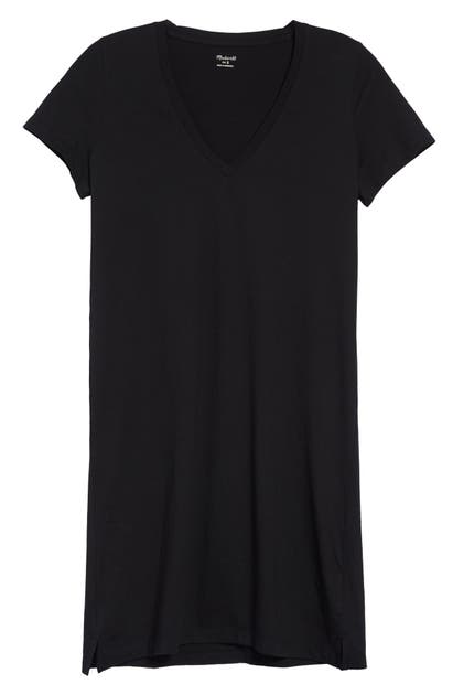 Madewell Northside V-neck T-shirt Dress In Light Heather Grey