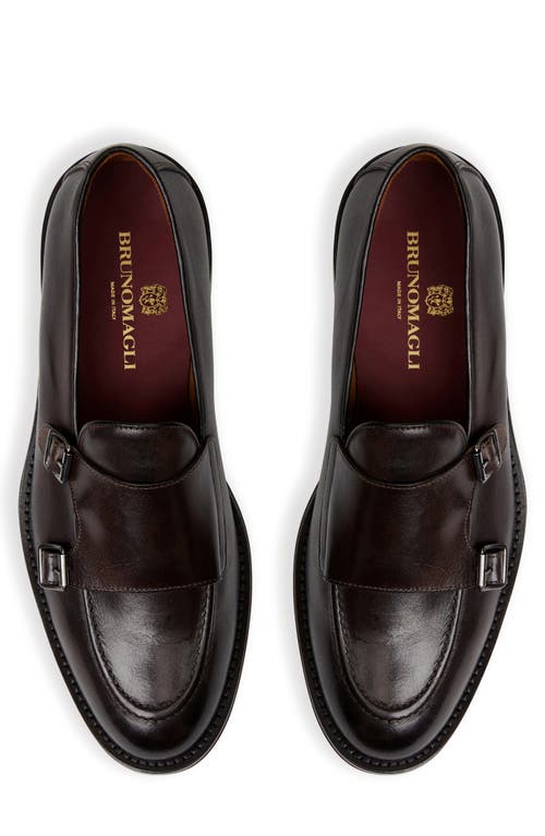 Shop Bruno Magli Biago Double Monk Strap Shoe In Brown
