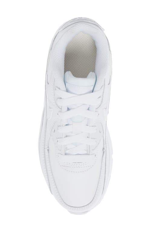 Nike Kids' Air Max 90 Sneaker In White/white/metallic Silver