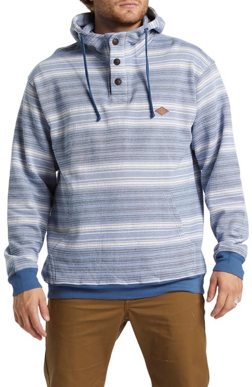 Shop Billabong Rancho Stripe Polo Hoodie In Smoke Blue