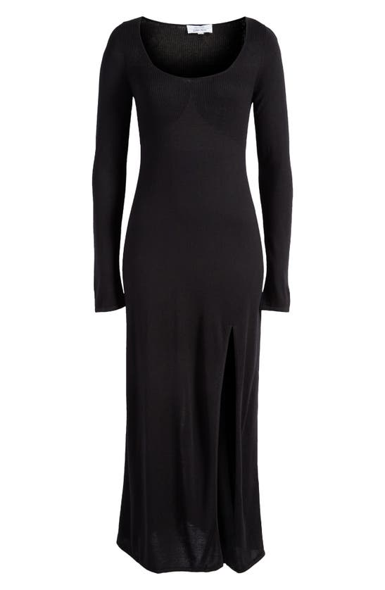 & Other Stories Long Sleeve Rib Maxi Sweater Dress In Black