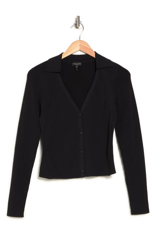 Rag & Bone Ribbed Knitted Cardigan In Black