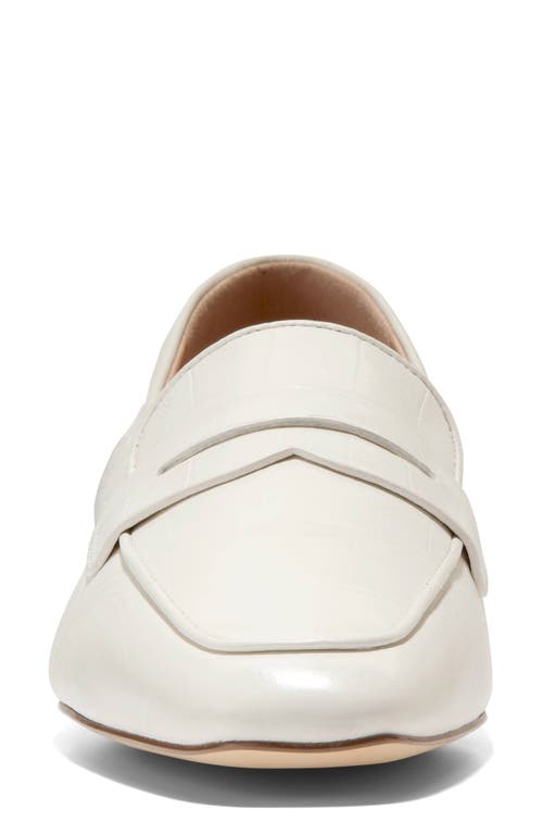 Cole Haan Tarese Penny Loafer In Ivory Croc Print Leather