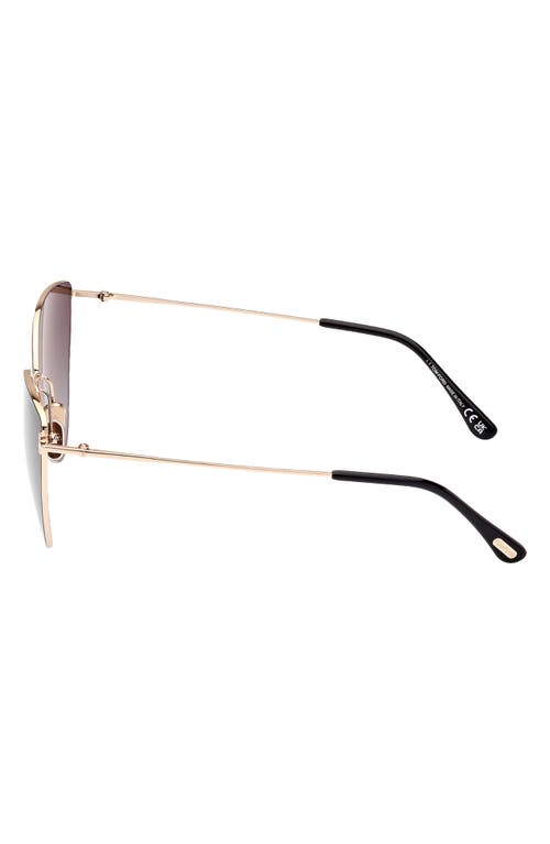 Shop Tom Ford Anais 62mm Cat Eye Sunglasses In Shiny Rose Gold/smoke