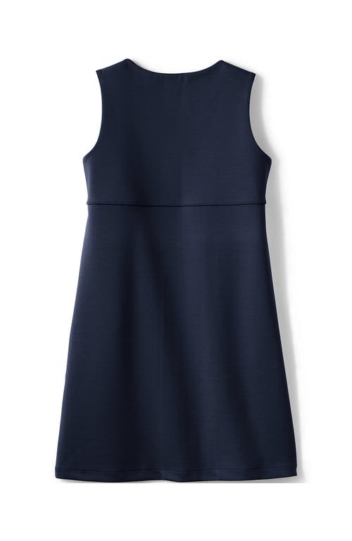 Lands' End Girls Ponte Pleat Jumper In Classic Navy