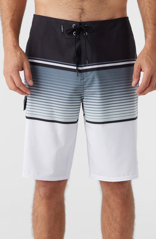 Shop O'neill Lennox Stripe Board Shorts In White