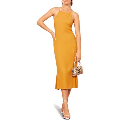 Reformation Roman Midi Dress, Yellow