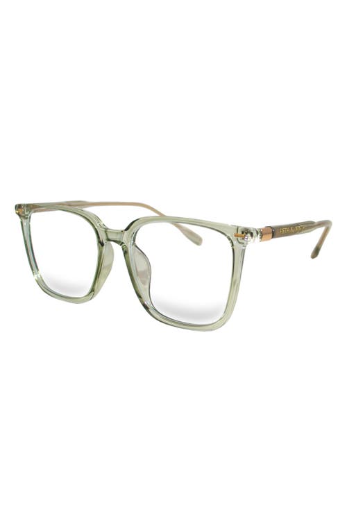 Shop Fifth & Ninth Frankie 62mm Square Blue Light Blocking Glasses In Transparent Green/clear