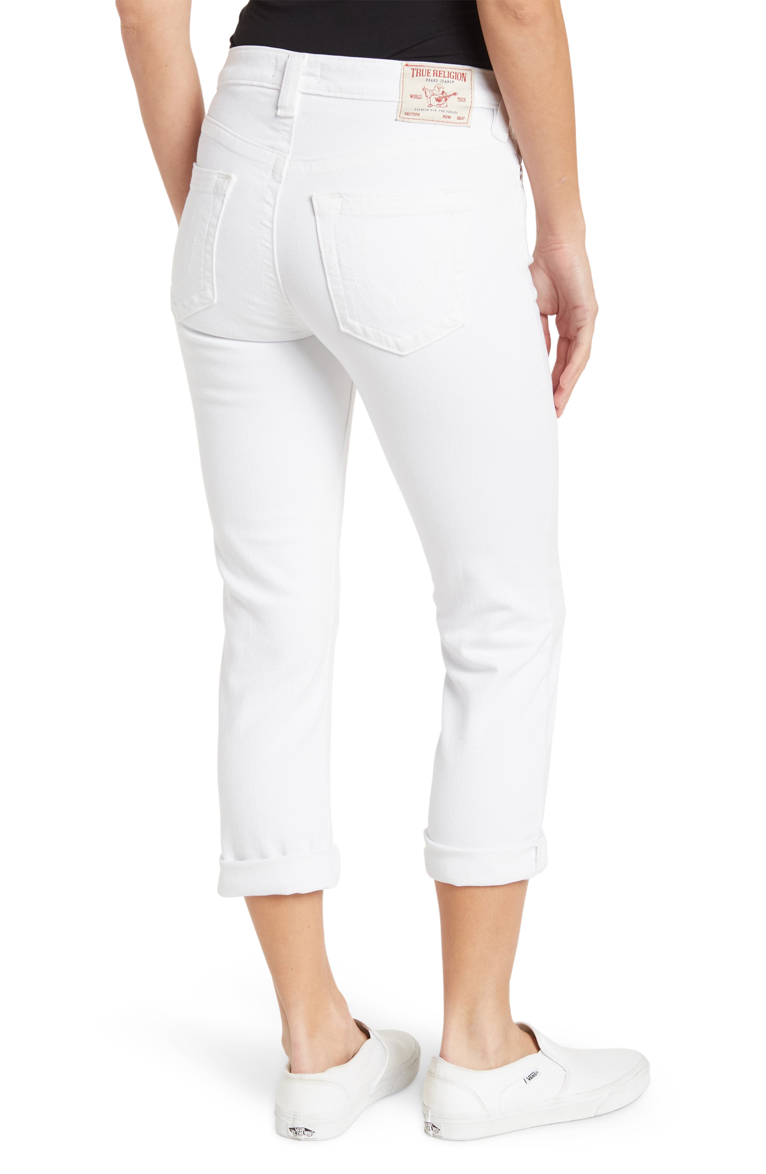 true religion white capri jeans