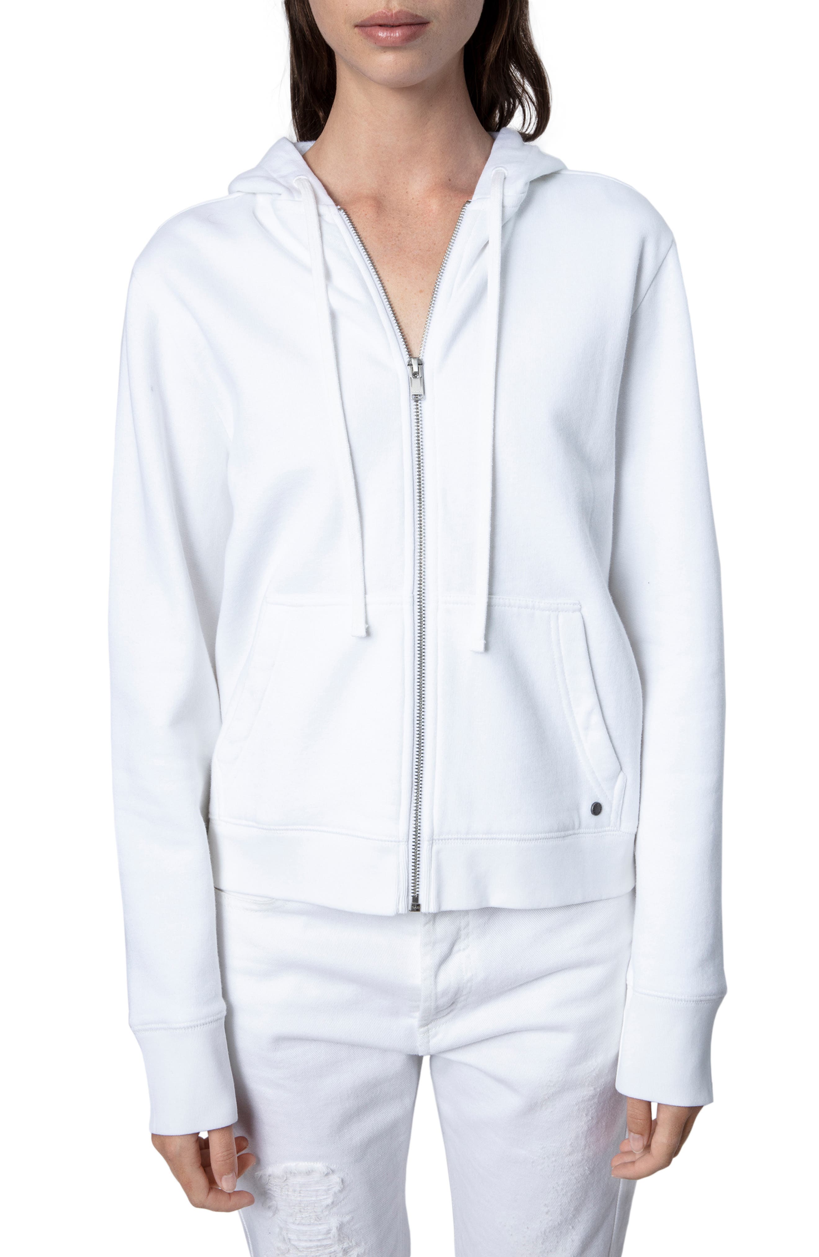 Embellished Cotton Zip Hoodie | Nordstrom