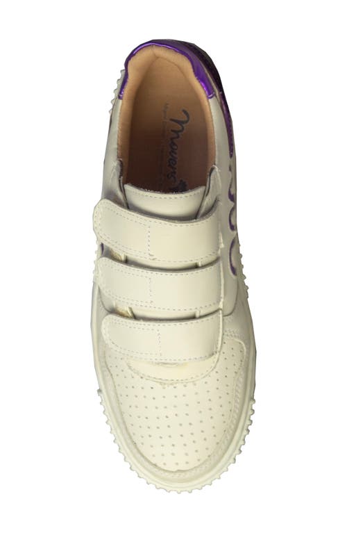 Shop Sandro Moscoloni Michelle Triple Strap Platform Sneaker In White/purple
