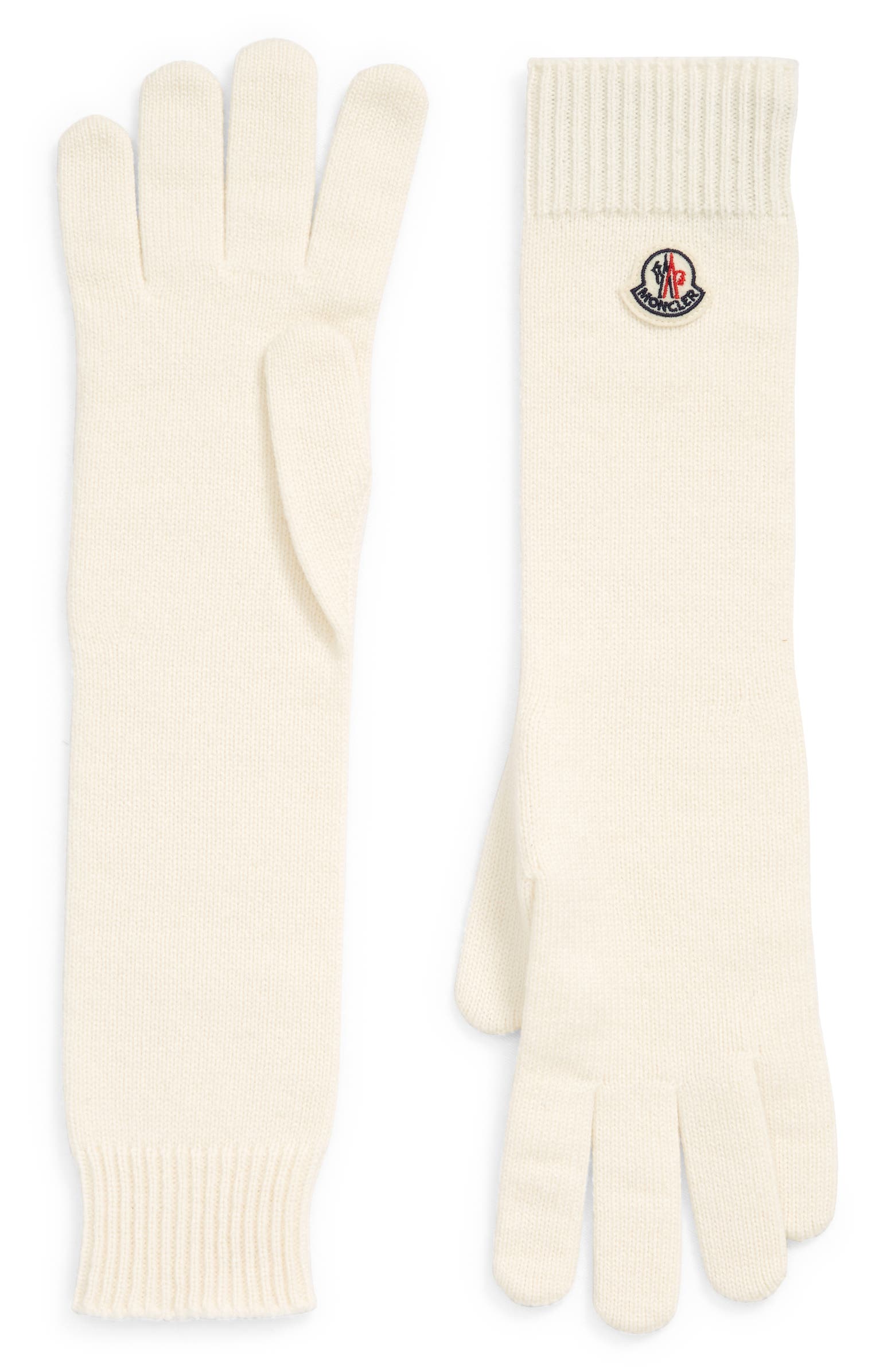Long white cashmere Moncler gloves
