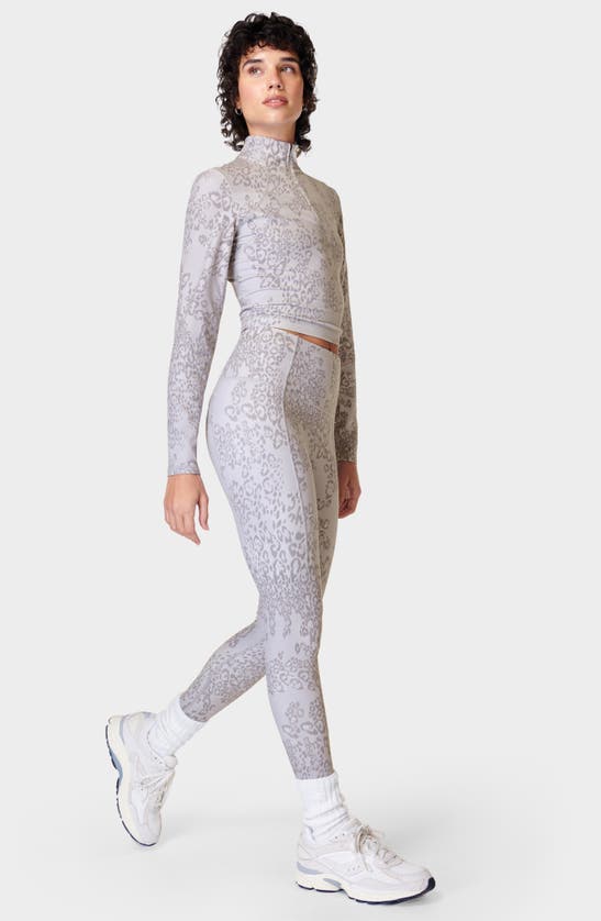 Shop Sweaty Betty Super Soft Crop Yoga Leggings In Grey Smokey Leopard Print