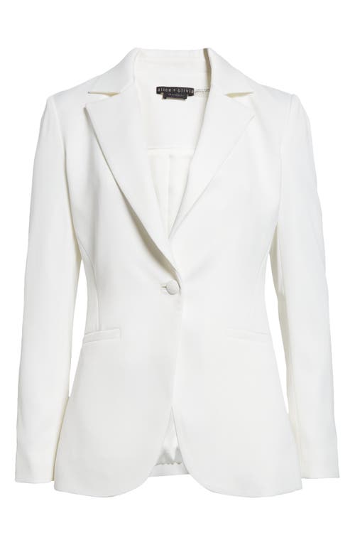 Shop Alice And Olivia Alice + Olivia Billie Fitted Blazer In Off White