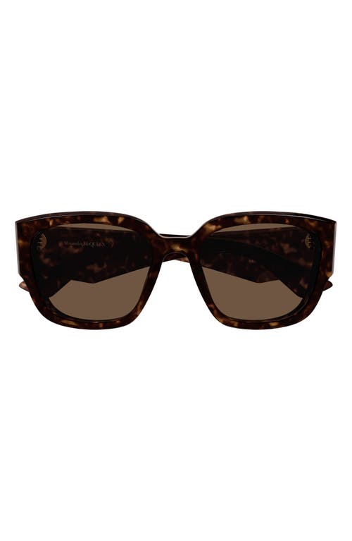 Shop Alexander Mcqueen 55mm Square Sunglasses In Havana