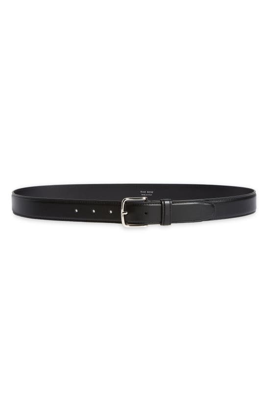 The Row Classic Calf Leather Belt In Black Paladium | ModeSens