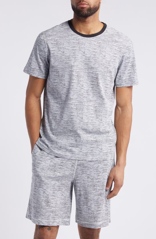 Shop Daniel Buchler Stripe Cotton Pajama T-shirt In Navy Stripe