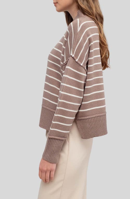 BLU PEPPER BLU PEPPER STRIPE MOCK NECK SWEATER 