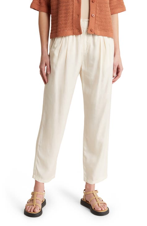 Women's Signature Cotton/TENCEL Utility Pants, Mid-Rise Wide-Leg Ankle- Length, Pants at L.L.Bean