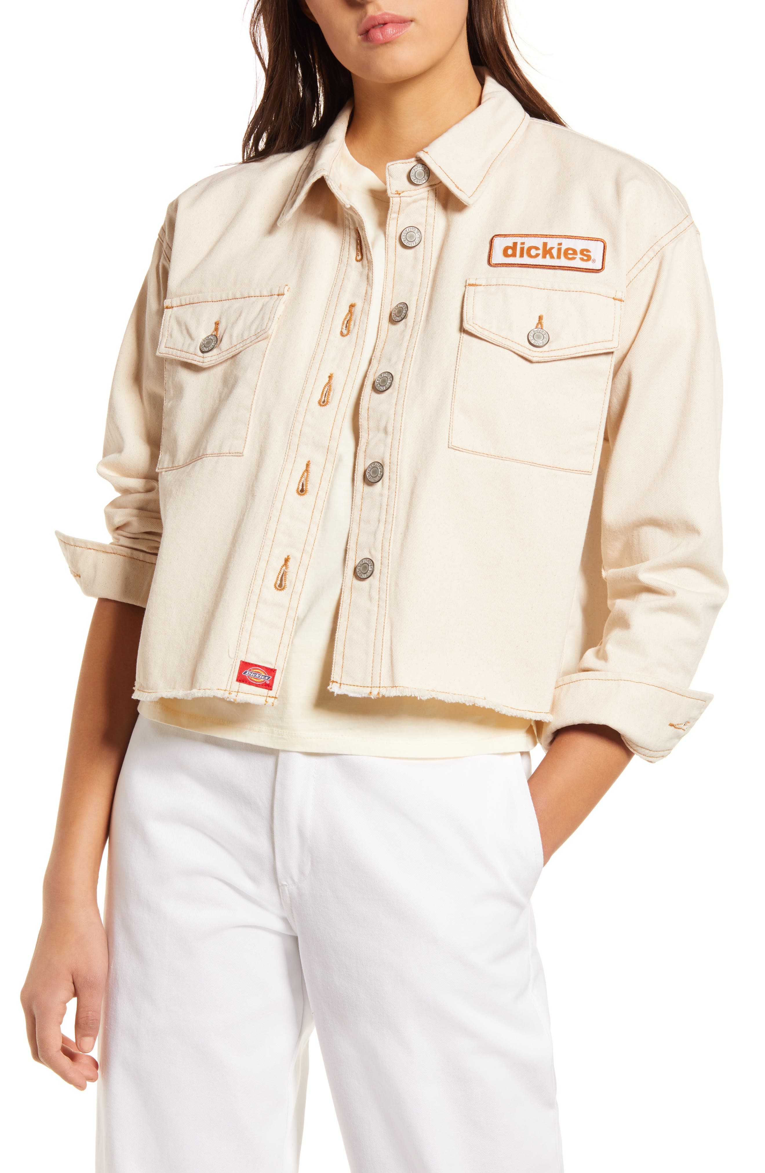 dickies white denim jacket