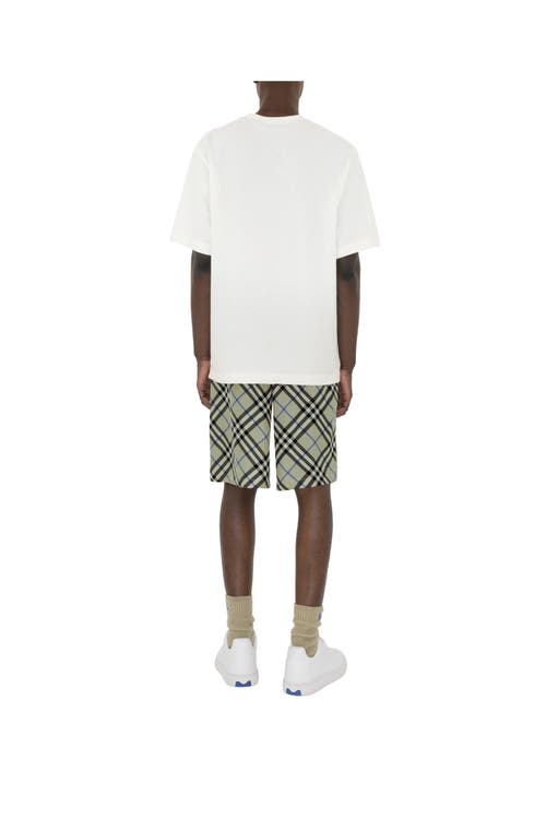Burberry Nova Check Silk Shorts In Lichen