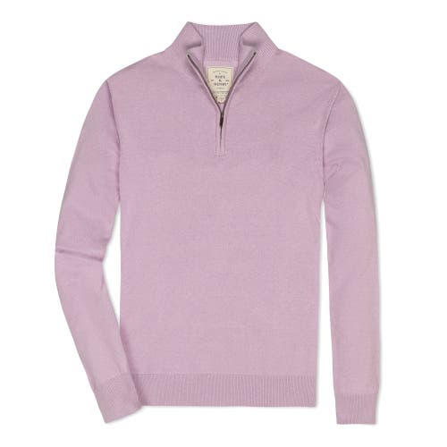 Hope & Henry Organic Fine Gauge Half Zip Sweater In Lavender Marl