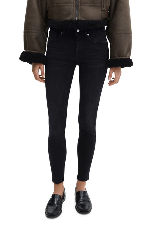 MANGO Skinny Push-Up Jeans Black Denim at Nordstrom,