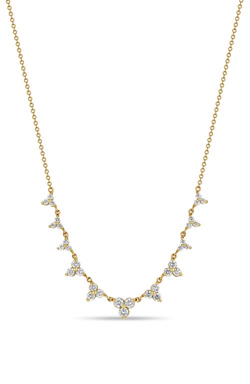 Zoë Chicco Graduated Diamond Trio Frontal Necklace in 14K Yellow Gold at Nordstrom, Size 16