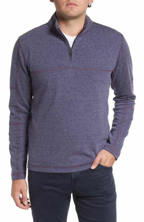 Vintage 1946 Men s Heathered Stretch Rib Knit Half Zip Pullover