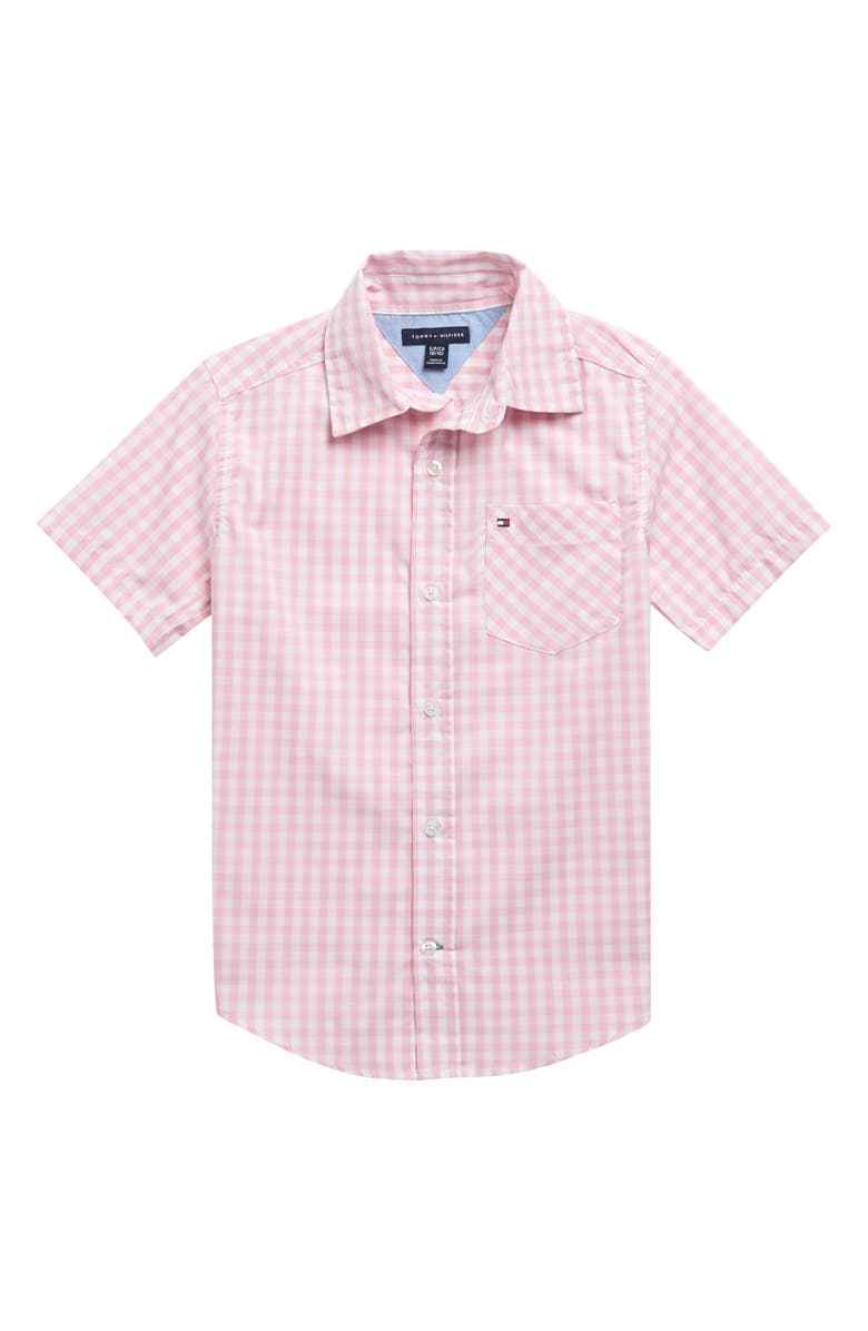 Tommy Kids' Short Sleeve Gingham Button-Up Shirt | Nordstromrack
