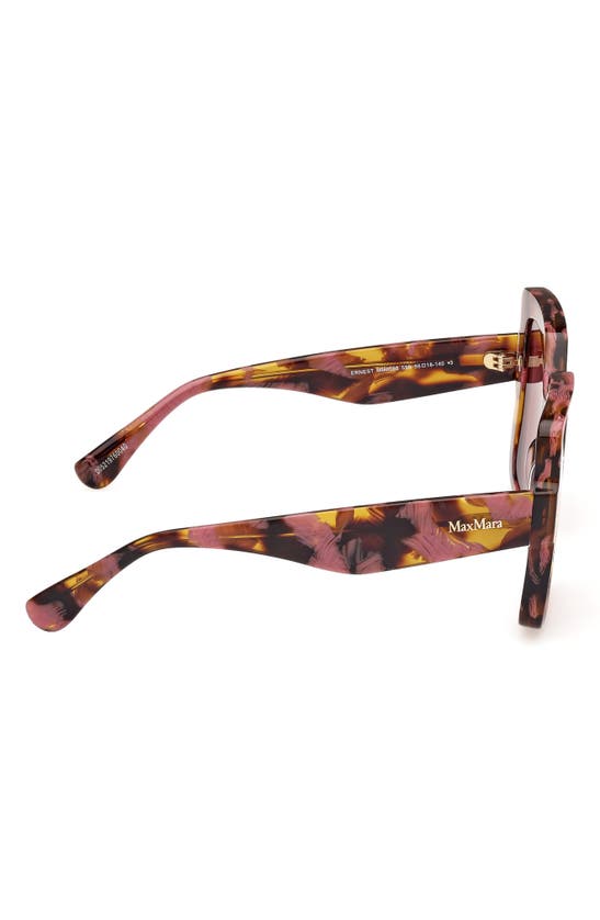 Max Mara Women's D107 56mm Square Sunglasses In Coloured Havana / Bordeaux
