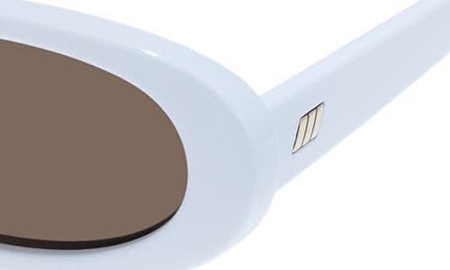 Shop Le Specs Outta Love 51mm Oval Sunglasses In White