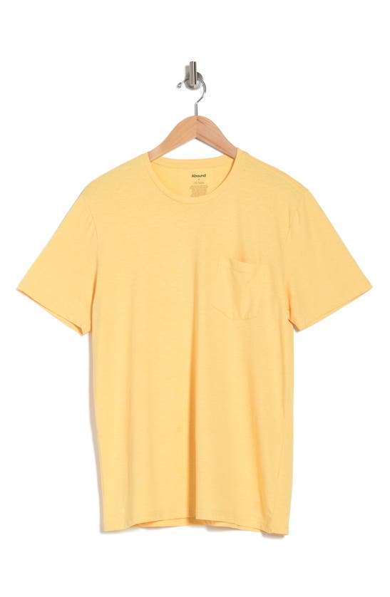 Abound Pocket Crewneck T-shirt In Yellow Reverse Chill Heather