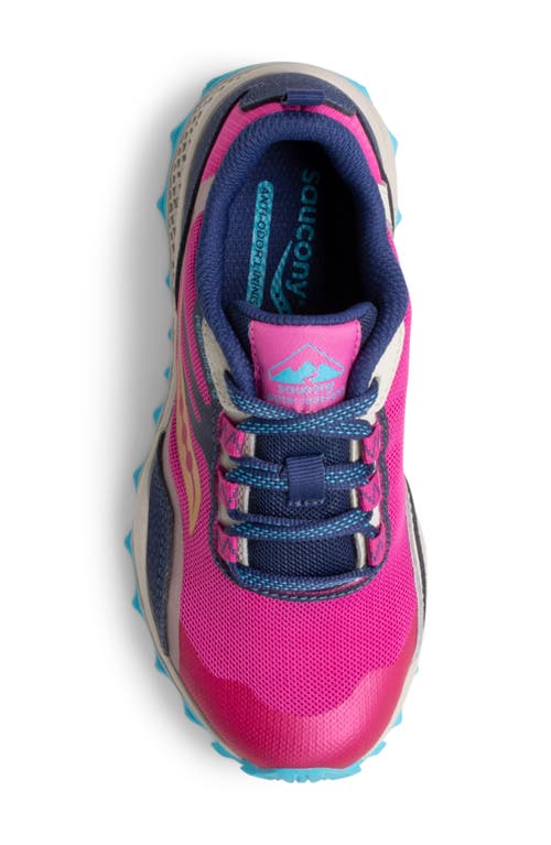 Saucony Peregrine 12 Shield Water Repellent Hiking Sneaker In Navy/pink
