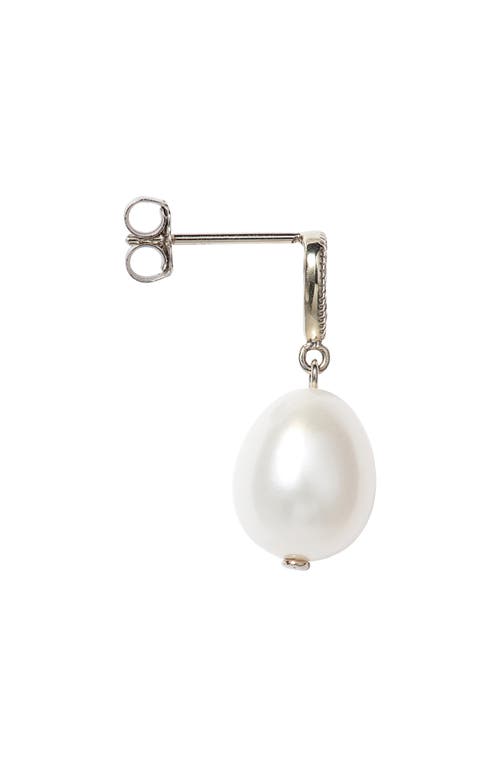 Shop Poppy Finch Pavé Diamond & Cultured Pearl Drop Earrings In Pearl/14k Gold