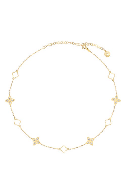 Gabi Rielle Effortless Staples Bloom & Luck Charm Necklace In Gold/white