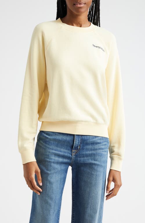 Shop Sporty And Rich Sporty & Rich Embroidered Logo Cotton Graphic Sweatshirt In Almond