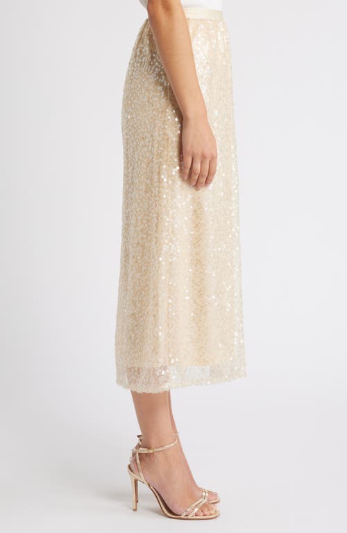 Shop Sam Edelman Gracie Sequin Midi Skirt In Crystal