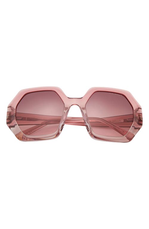 55mm Gradient Geometric Sunglasses in Raspberry