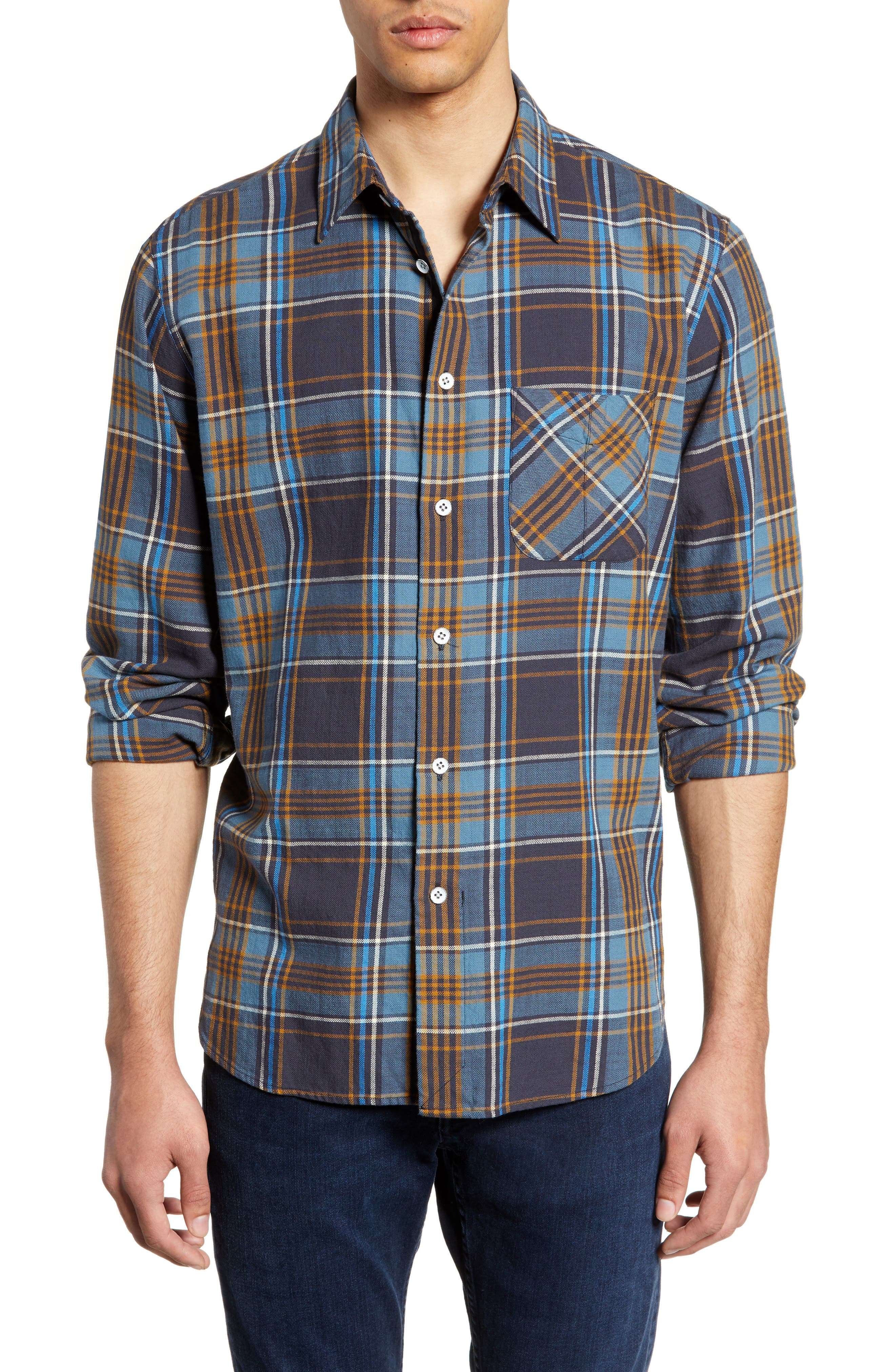 Rag & Bone Fit 3 Regular Fit Beach Shirt, Blue