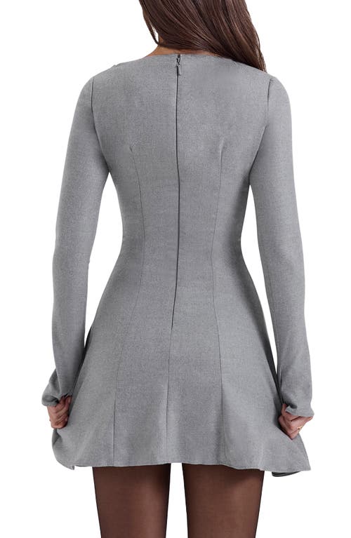 House Of Cb Womens Grey Angelique Long-sleeved Stretch-woven Mini Dress In Grey