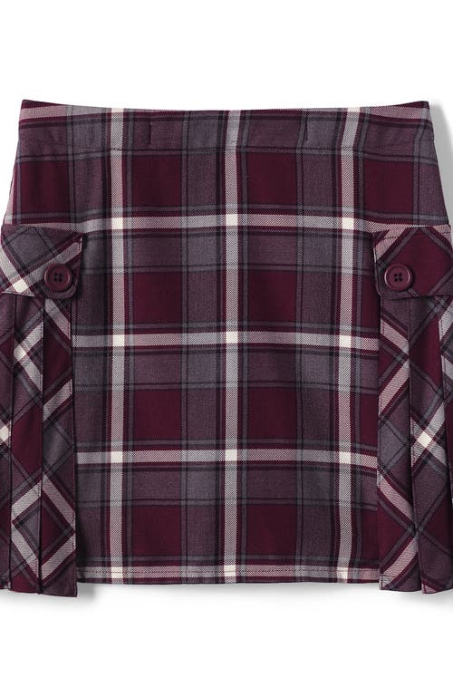 LANDS' END LANDS' END SCHOOL UNIFORM GIRLS SLIM SIDE PLEAT PLAID SKORT ABOVE KNEE