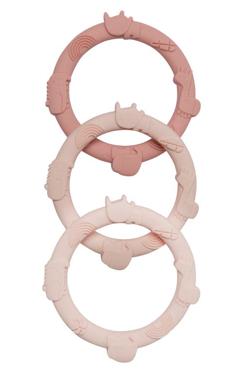 Loulou Lollipop Assorted 3-Pack Teething Rings in Pink