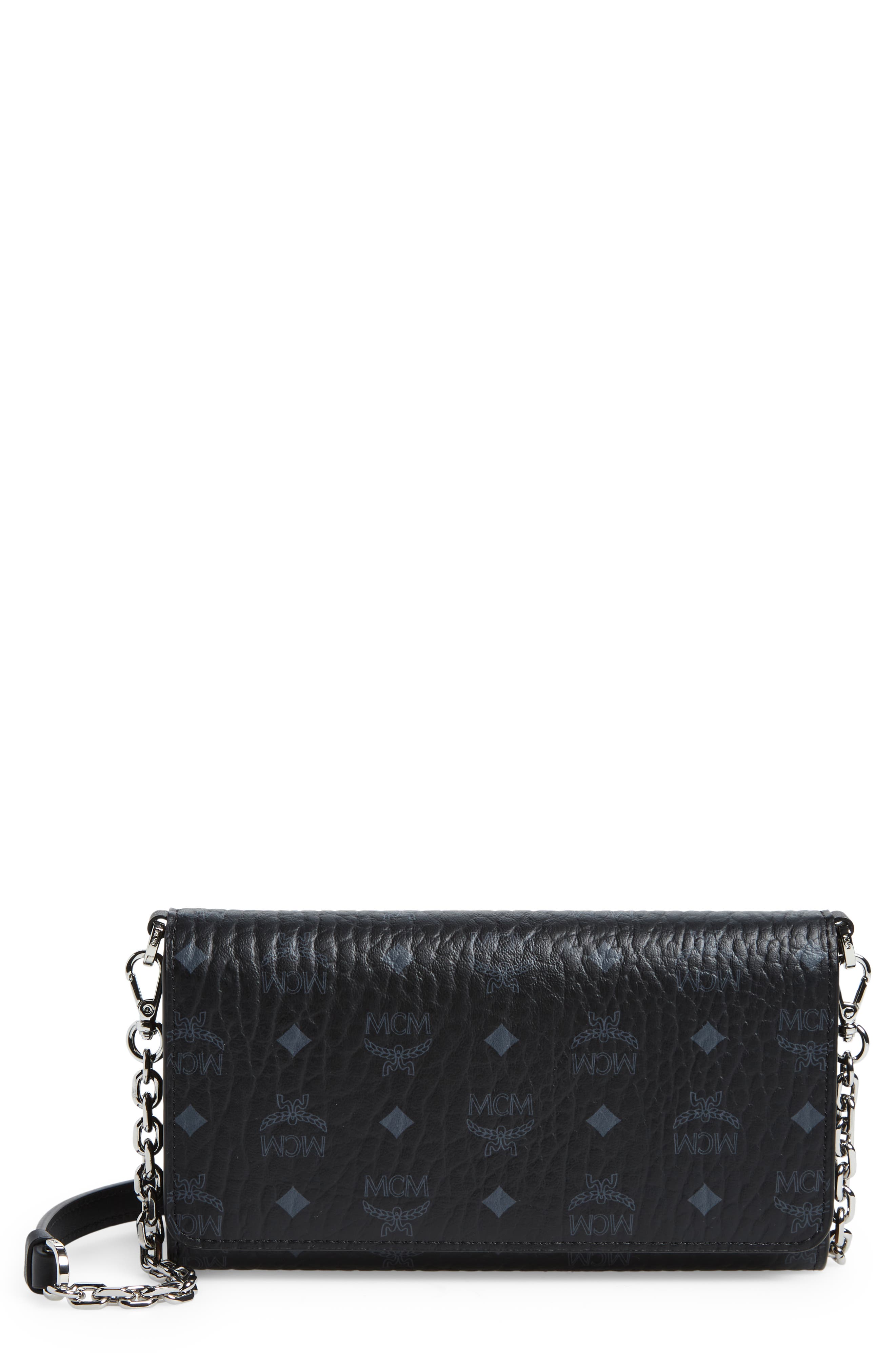 Large Aren Crossbody Wallet in Monogram Leather Black